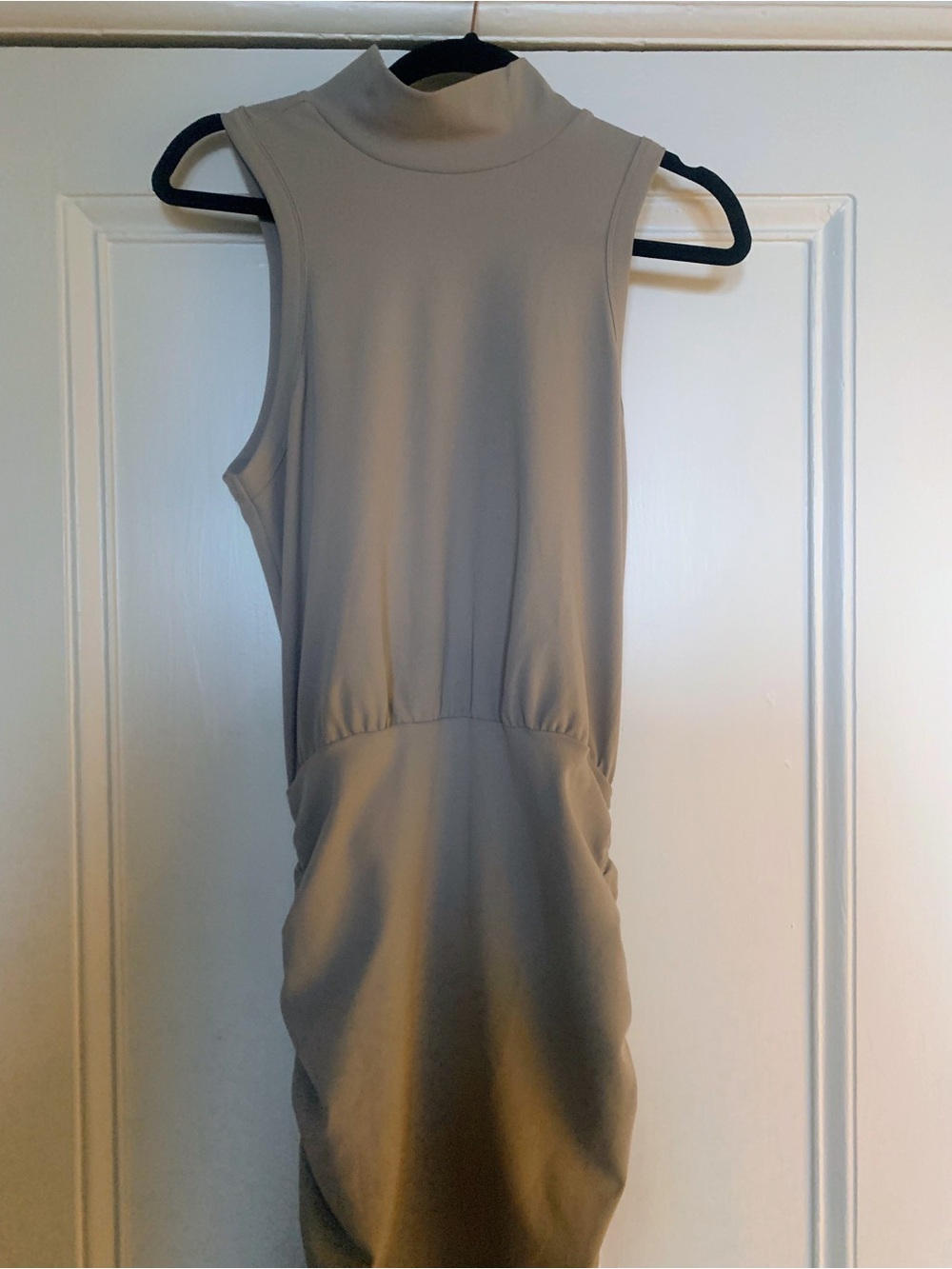 NBD Sleeveless Mock Neck Gray Maxi Dress